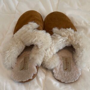 Koolaburra Tan and Cream Women's Slippers